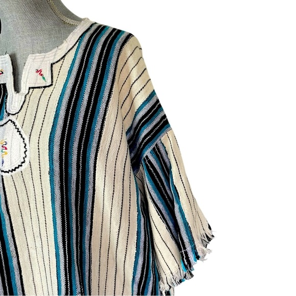 Vintage Embroidered Kaftan Muumuu Boho Hippie Poncho Dress | Cover up Free Sz - Picture 7 of 10